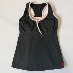 Bally Grey & Pink Racer Back Tank Top